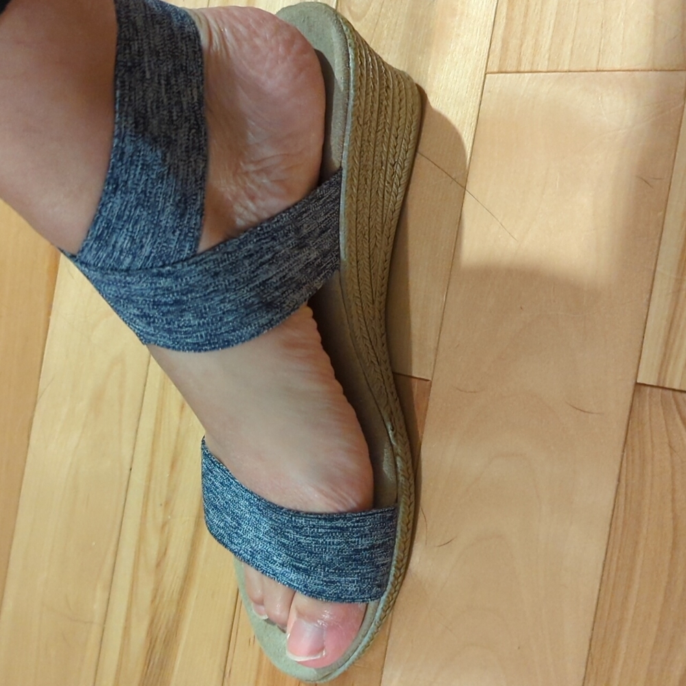 Barcelona Collective sandals, denim, size 39